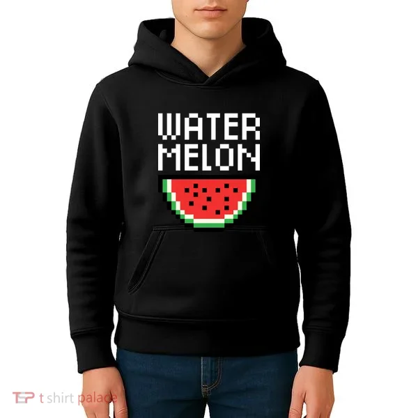Watermelon Pixelated Retro Kids Hoodie