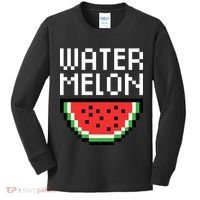 Watermelon Pixelated Retro Kids Long Sleeve Shirt thumb 0