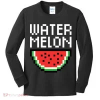 Watermelon Pixelated Retro Kids Long Sleeve Shirt thumb 0