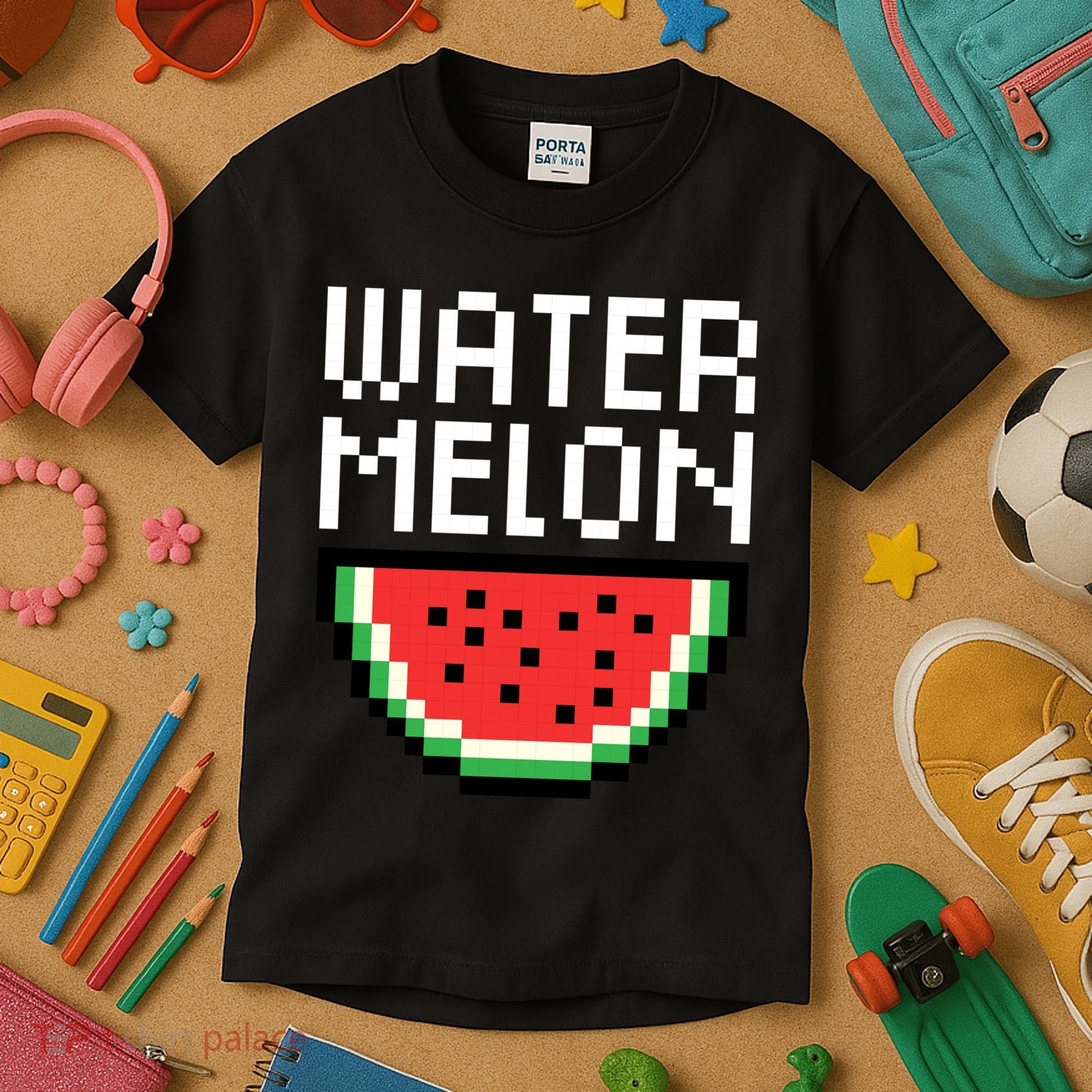 Watermelon Pixelated Retro Kids T-Shirt