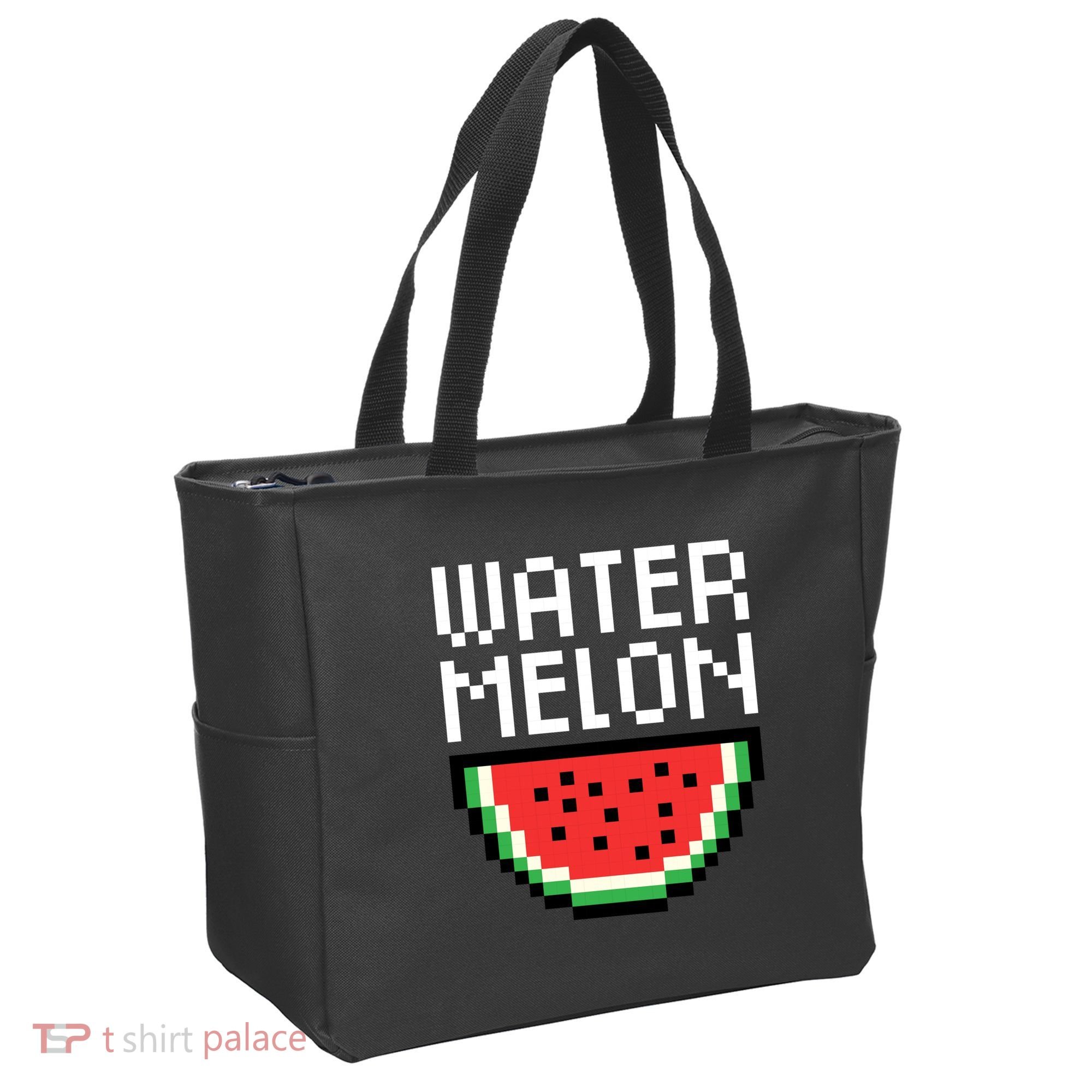 Watermelon Pixelated Retro Tote Bag