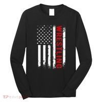 Wrestling American Usa Flag Long Sleeve Shirt thumb 0