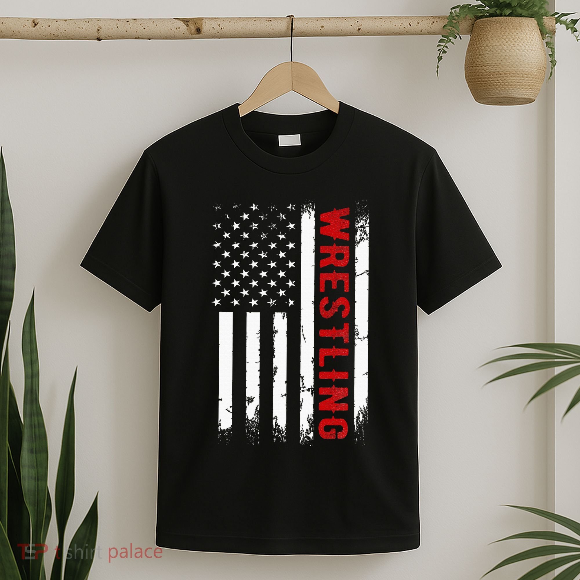 Wrestling American Usa Flag T-Shirt