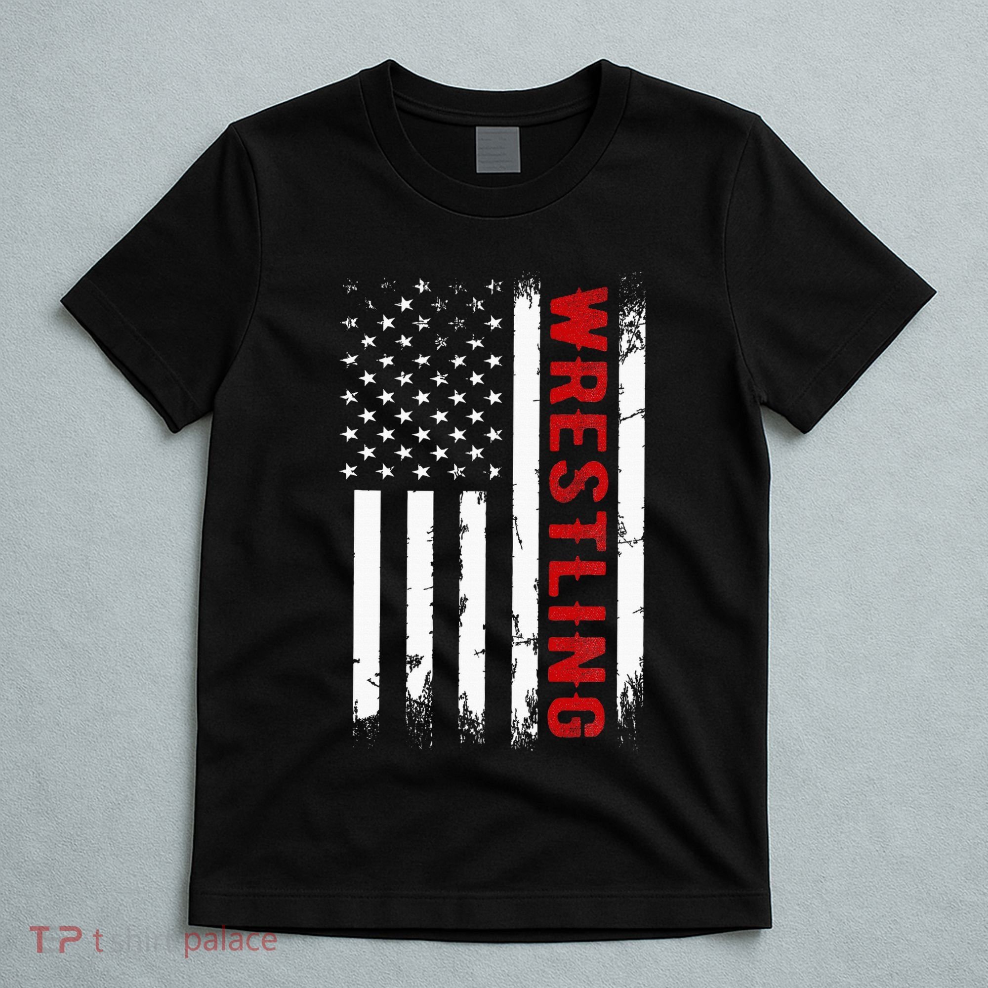 Wrestling American Usa Flag T-Shirt