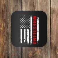 Wrestling American Usa Flag Coaster thumb 0