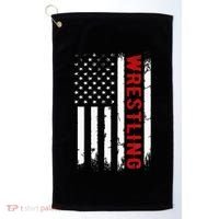 Wrestling American Usa Flag Golf Towel thumb 0