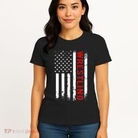 Wrestling American Usa Flag Women's T-Shirt thumb 4