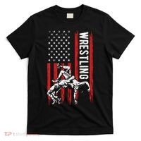 Wrestling American Usa Flag Funny Wrestle Wrestling T-Shirt thumb 0