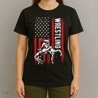 Wrestling American Usa Flag Funny Wrestle Wrestling T-Shirt thumb 4