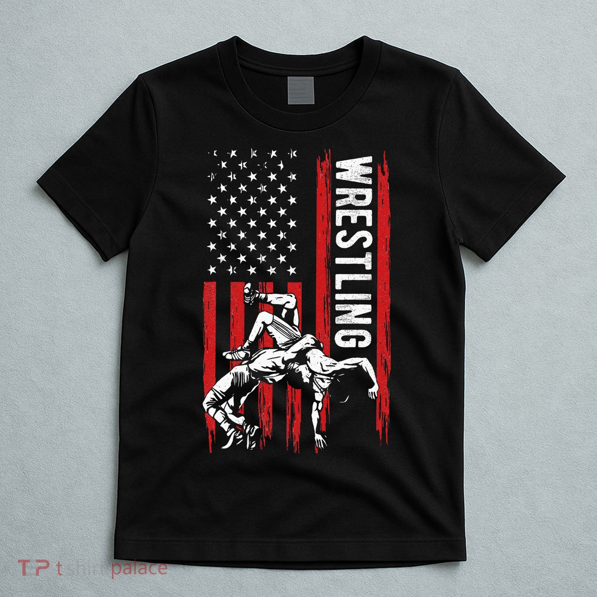 Wrestling American Usa Flag Funny Wrestle Wrestling T-Shirt