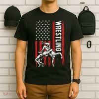 Wrestling American Usa Flag Funny Wrestle Wrestling T-Shirt thumb 6