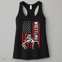 Wrestling American Usa Flag Funny Wrestle Wrestling Women's Tank Top thumb 3