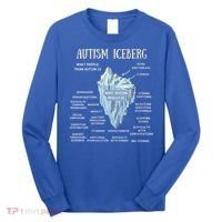 Wo Accept Understand Love Autism Awareness Autism Iceberg V-Neck Long Sleeve Shirt thumb 0