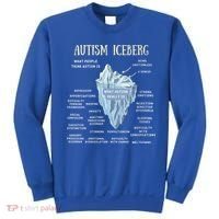 Wo Accept Understand Love Autism Awareness Autism Iceberg V-Neck Sweatshirt thumb 0