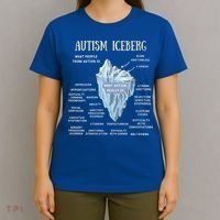 Wo Accept Understand Love Autism Awareness Autism Iceberg V-Neck T-Shirt thumb 4