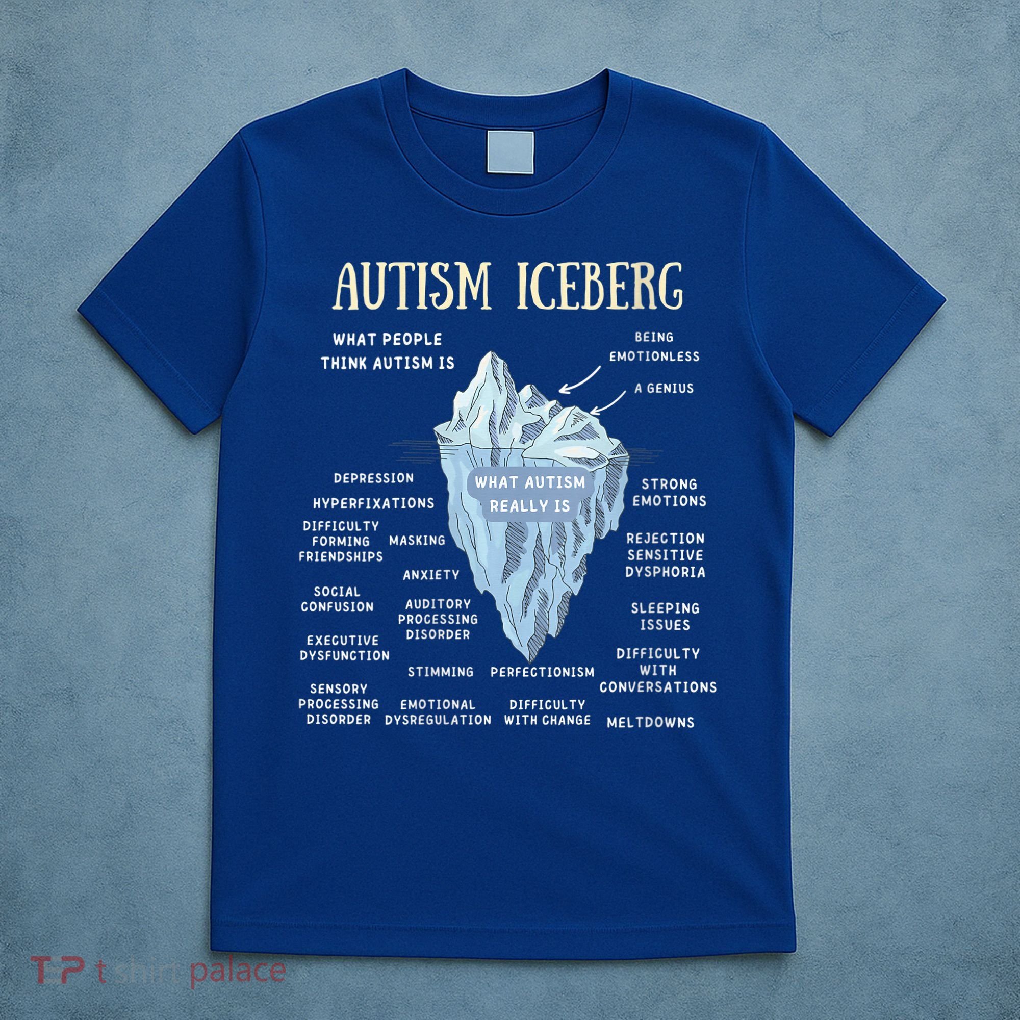 Wo Accept Understand Love Autism Awareness Autism Iceberg V-Neck T-Shirt