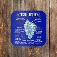 Wo Accept Understand Love Autism Awareness Autism Iceberg V-Neck Coaster thumb 0