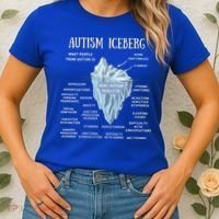 Wo Accept Understand Love Autism Awareness Autism Iceberg V-Neck Women's T-Shirt thumb 2