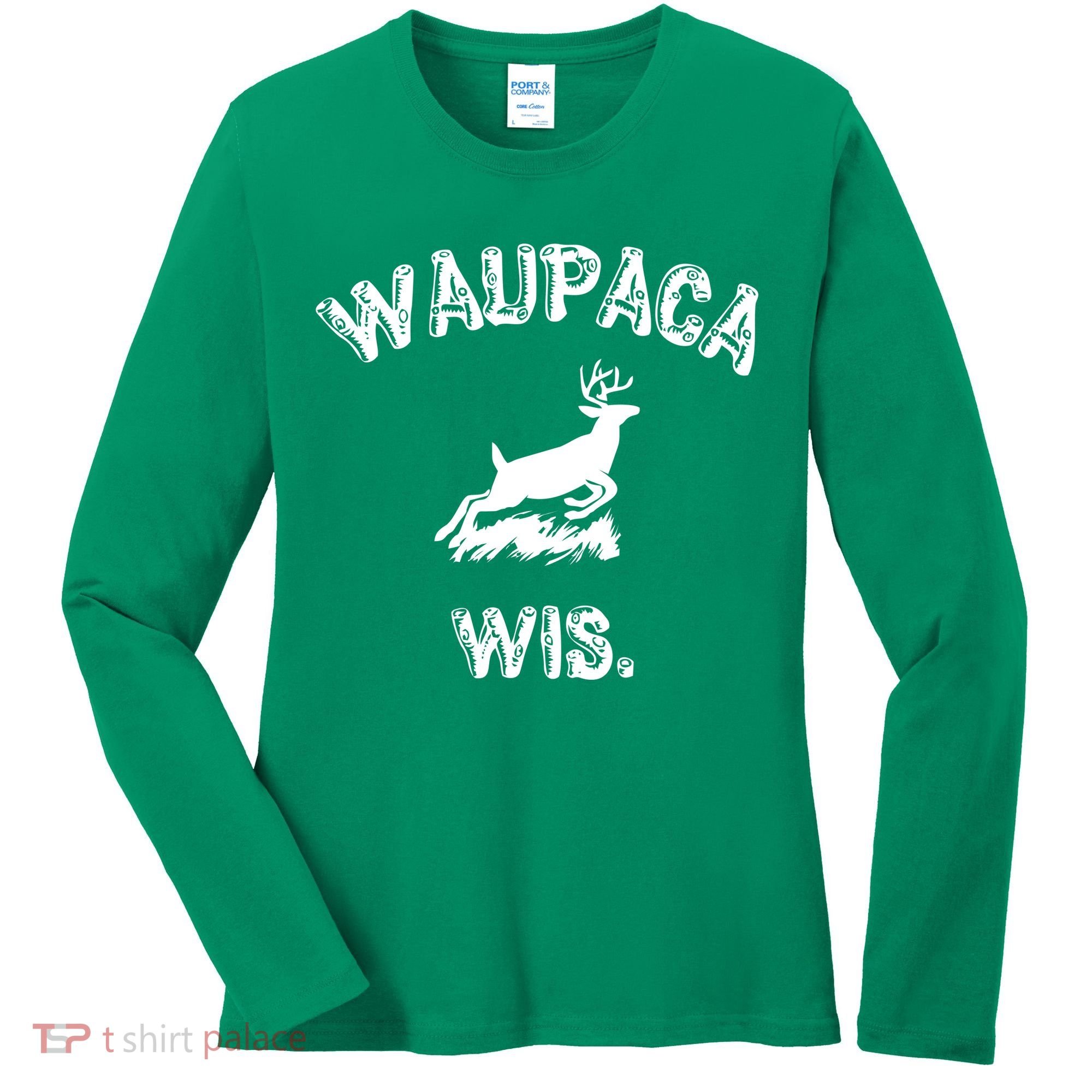 Waupaca Wis. Dustin Deer Women's Long Sleeve Shirt
