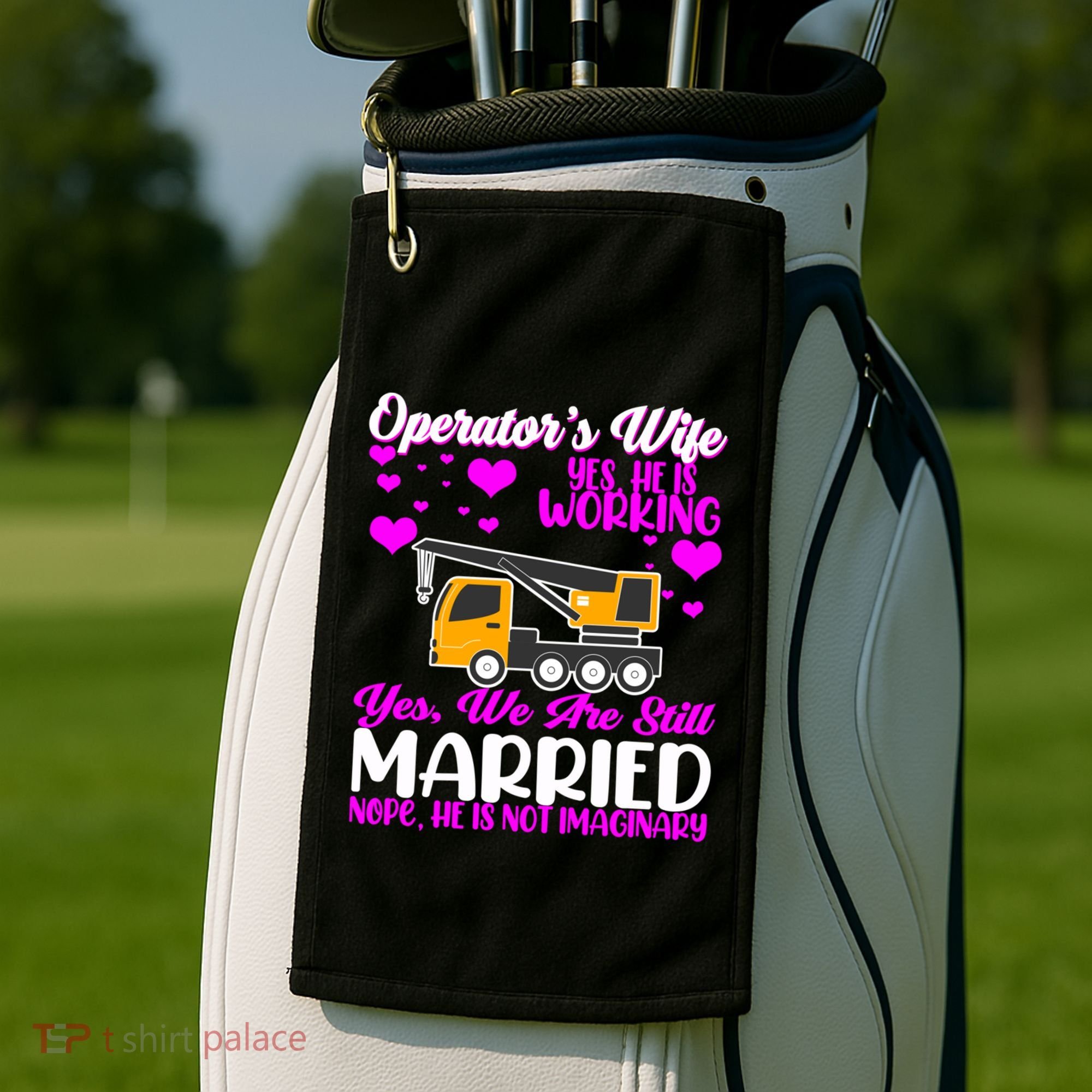 Wedding Anniversary Valentine's Day Mobile Crane Operator Gift Golf Towel