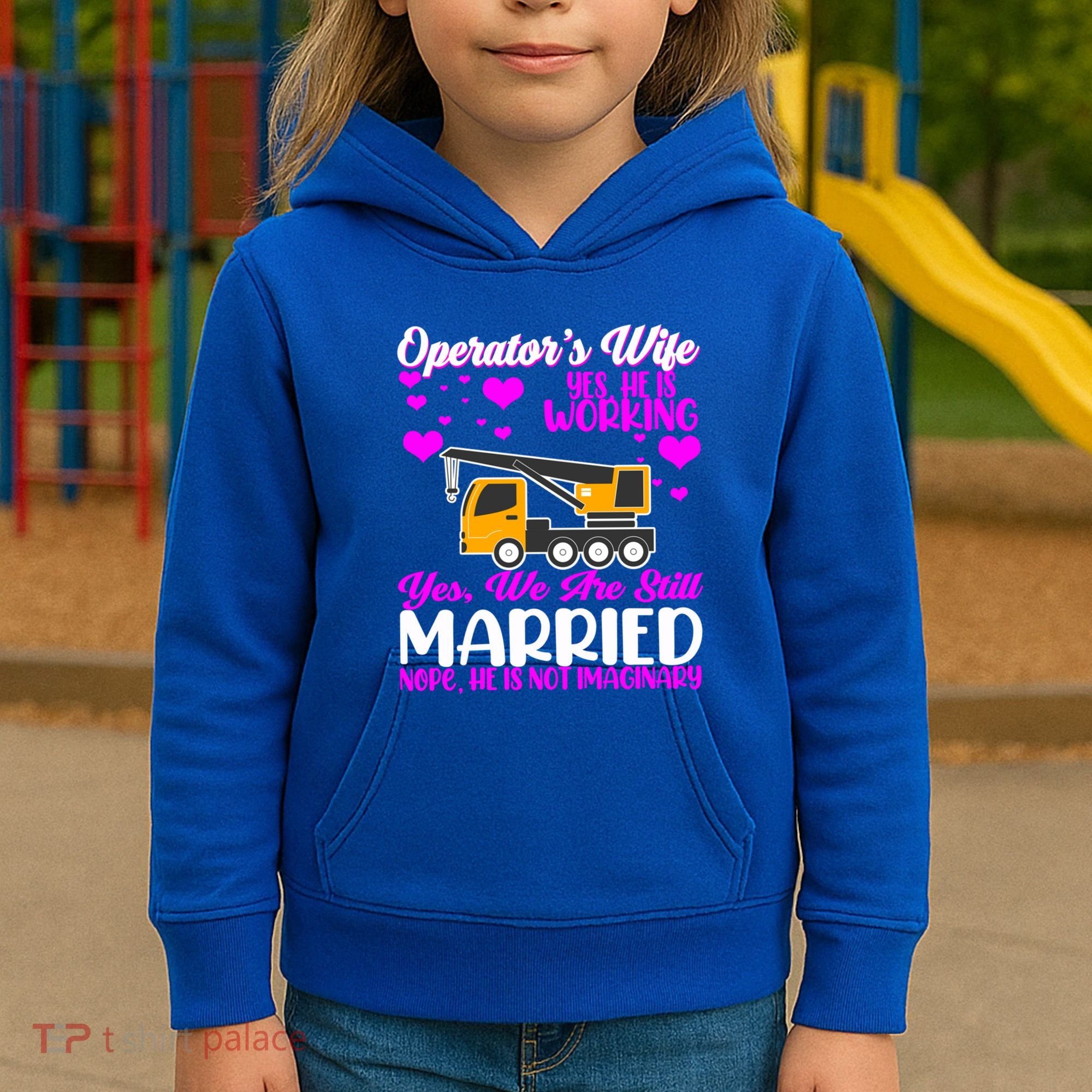 Wedding Anniversary Valentine's Day Mobile Crane Operator Gift Kids Hoodie