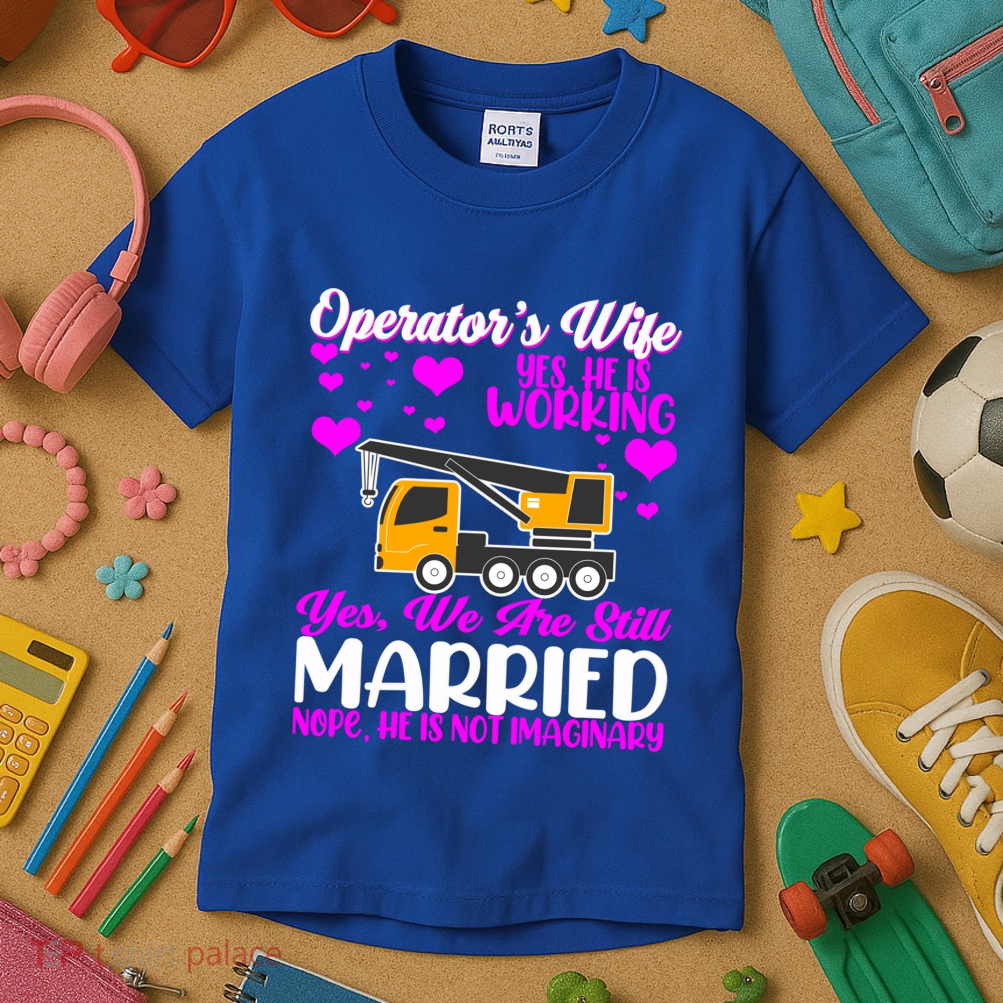 Wedding Anniversary Valentine's Day Mobile Crane Operator Gift Kids T-Shirt