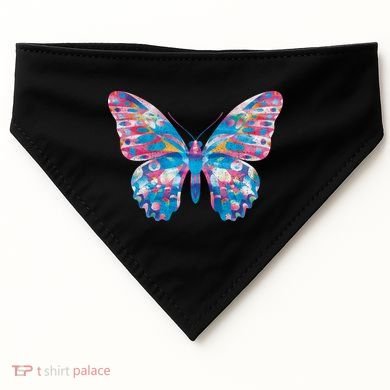 Wavy Colorful Butterfly Illustration  USA-Made Doggie Bandana