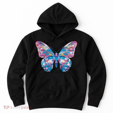 Wavy Colorful Butterfly Illustration  Hoodie