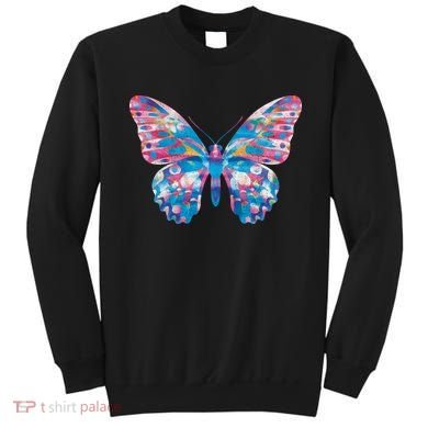 Wavy Colorful Butterfly Illustration  Sweatshirt