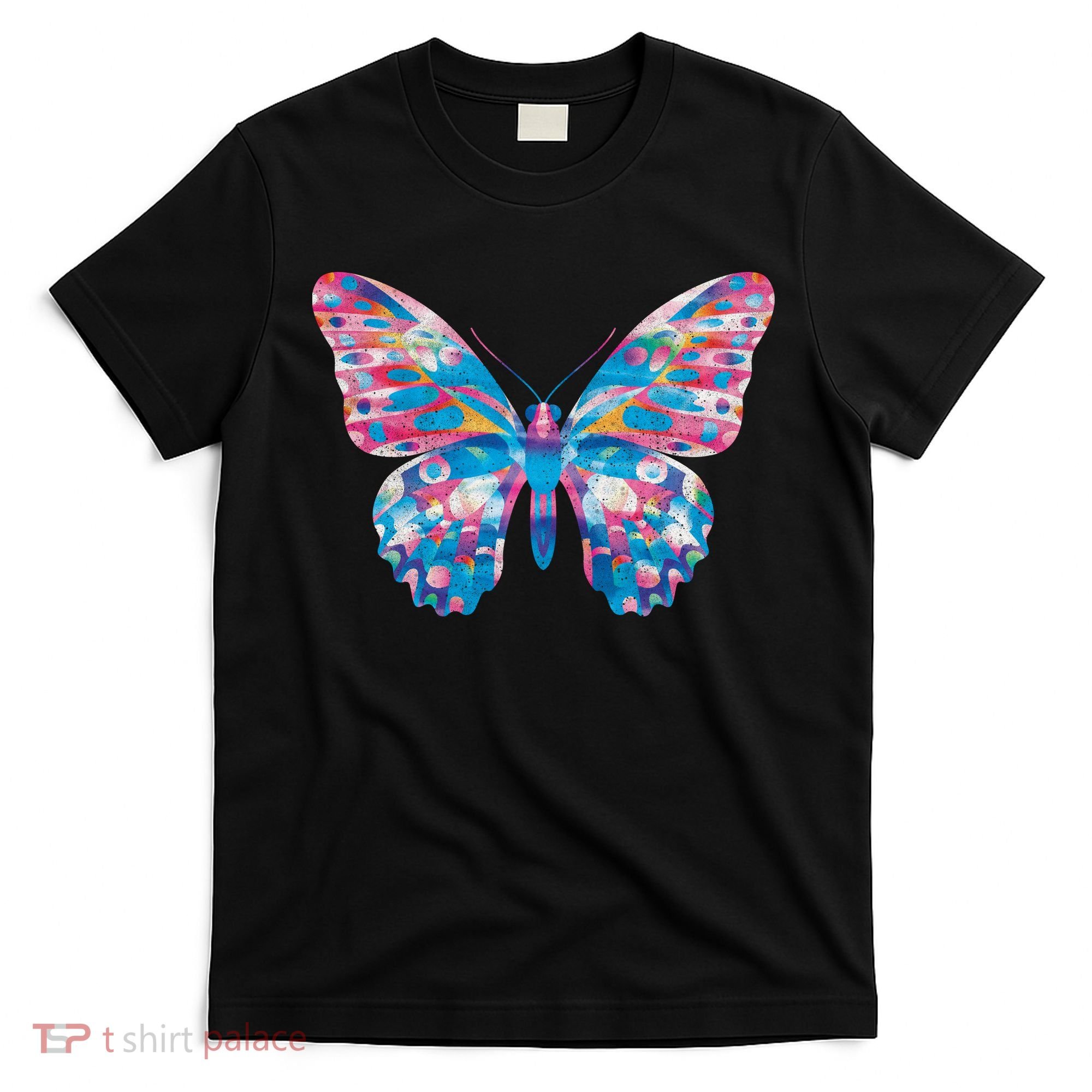 Wavy Colorful Butterfly Illustration  T-Shirt