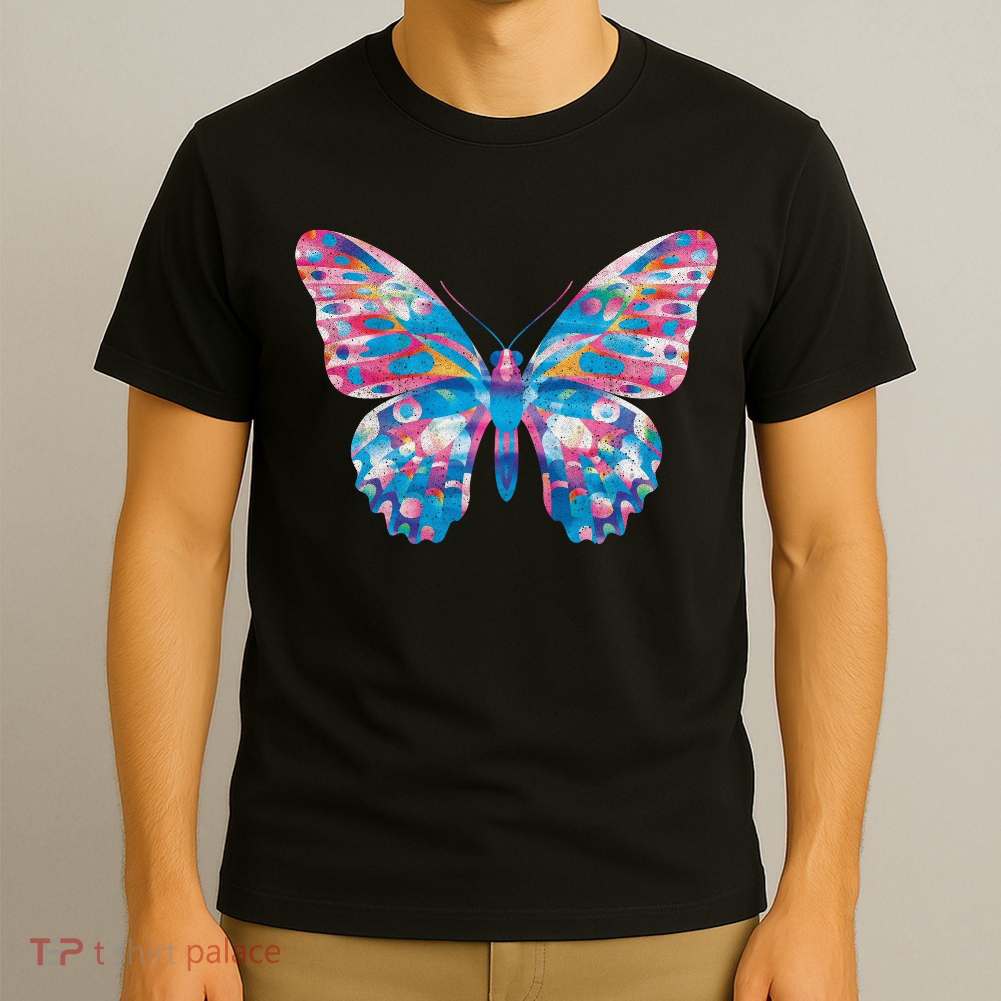 Wavy Colorful Butterfly Illustration  T-Shirt