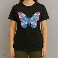 Wavy Colorful Butterfly Illustration  T-Shirt thumb 4