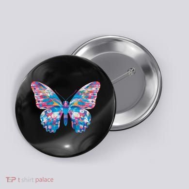 Wavy Colorful Butterfly Illustration  Button
