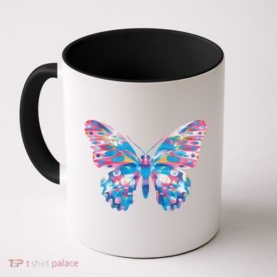 Wavy Colorful Butterfly Illustration  Coffee Mug