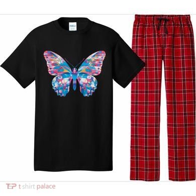Wavy Colorful Butterfly Illustration  Pajama Set