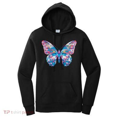 Wavy Colorful Butterfly Illustration  Women's Hoodie