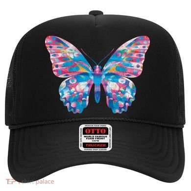 Wavy Colorful Butterfly Illustration  Hat
