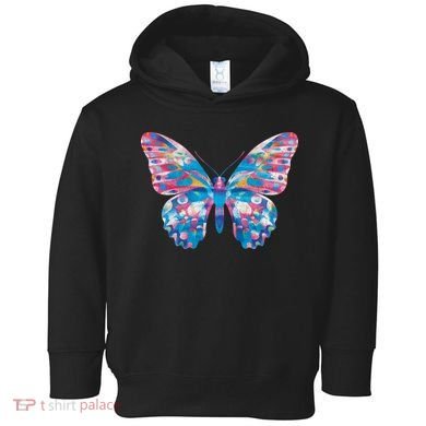 Wavy Colorful Butterfly Illustration  Toddler Hoodie