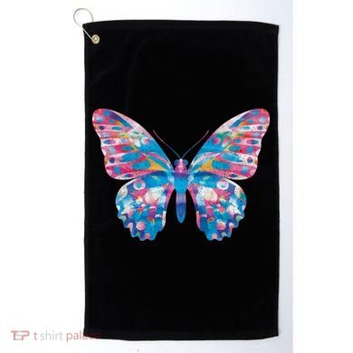 Wavy Colorful Butterfly Illustration  Golf Towel