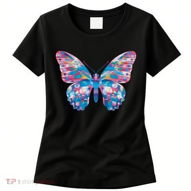 Wavy Colorful Butterfly Illustration  Women's T-Shirt