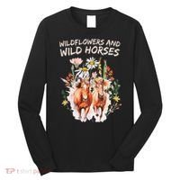 Wildflowers and Wild Horses Nature Beauty Country Outdoors Long Sleeve Shirt thumb 0
