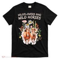 Wildflowers and Wild Horses Nature Beauty Country Outdoors T-Shirt thumb 0