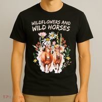 Wildflowers and Wild Horses Nature Beauty Country Outdoors T-Shirt thumb 3