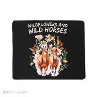 Wildflowers and Wild Horses Nature Beauty Country Outdoors Mousepad thumb 0