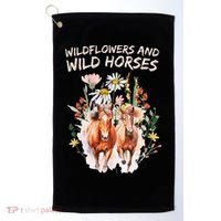 Wildflowers and Wild Horses Nature Beauty Country Outdoors Golf Towel thumb 0