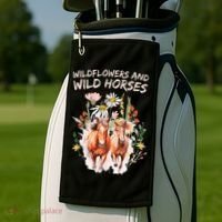 Wildflowers and Wild Horses Nature Beauty Country Outdoors Golf Towel thumb 2