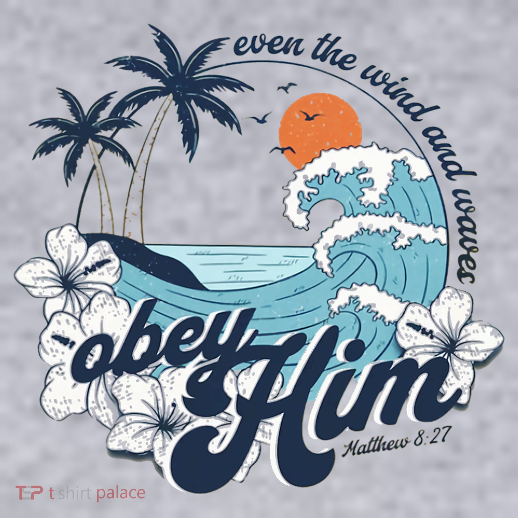 Wind And Waves Obey Him Christian Jesus Beach Bible Verse Women's Sweatshirt