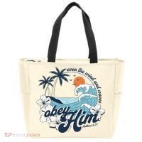 Wind And Waves Obey Him Christian Jesus Beach Bible Verse Tote Bag thumb 0