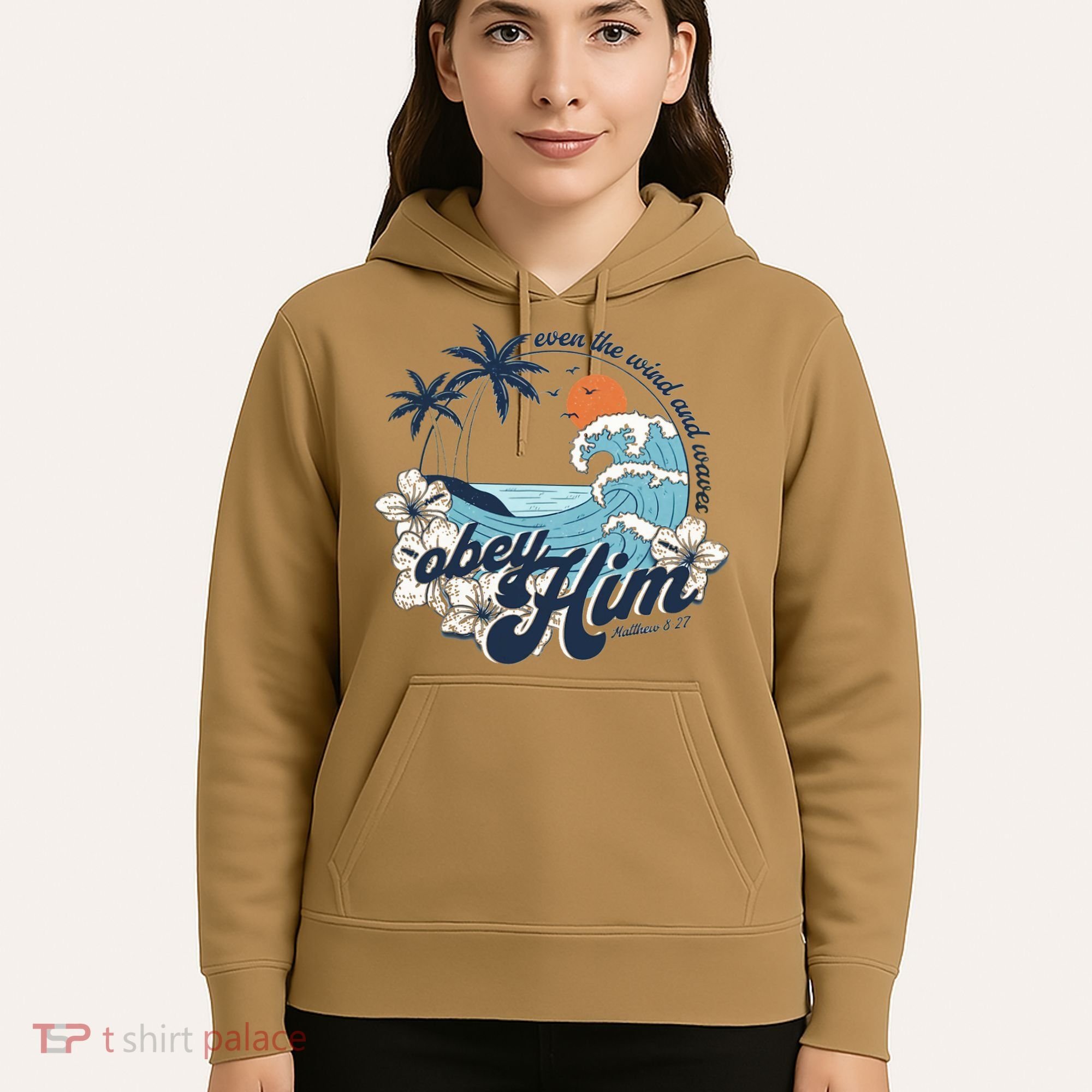 Wind And Waves Obey Him Christian Jesus Beach Bible Verse Hoodie