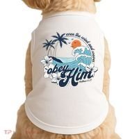 Wind And Waves Obey Him Christian Jesus Beach Bible Verse Doggie Tank thumb 0